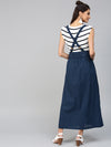 Navy Dungaree Maxi Skirt