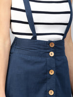 Navy Dungaree Maxi Skirt