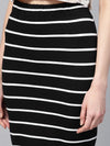 Black White Stripe Maxi Pencil Skirt