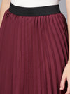 Burgundy Pleated Maxi Skirt