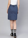 Denim Blue Washed Short Skirt