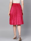 Pink Velvet Pleated Skirt