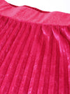 Pink Velvet Pleated Skirt