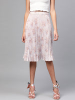 Lavender Floral Short Pleated Skirt