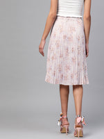 Lavender Floral Short Pleated Skirt