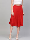 Red Pleated Skirt