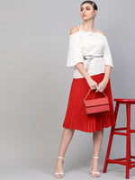 Red Pleated Skirt