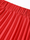 Red Pleated Skirt