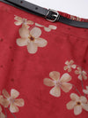 Red Floral Flared Skirt