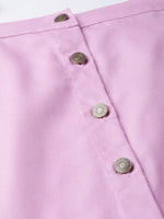 Lavender Denim Longline Buttoned Skirt