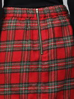 Red Check Pencil Skirt