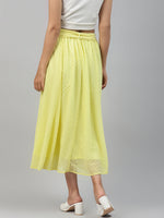 Yellow Dobby Flared Skirt