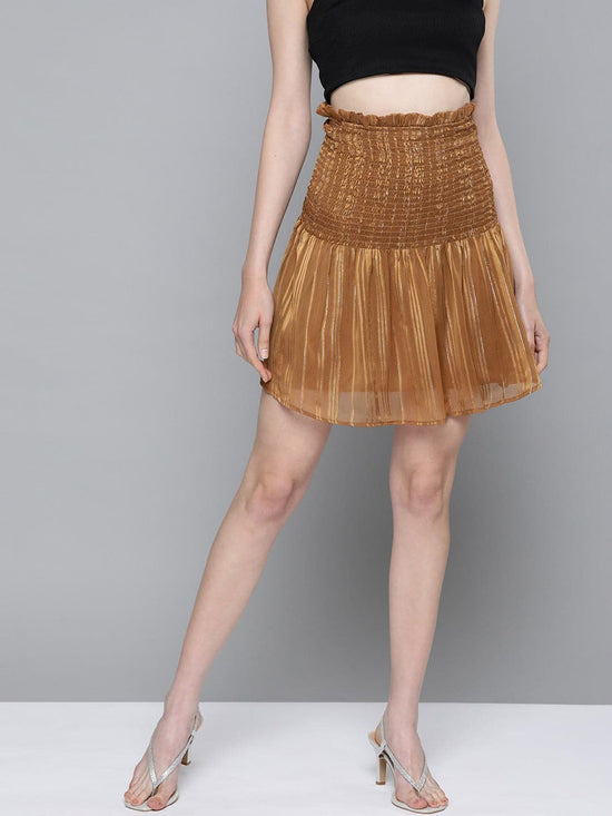 Copper Smoked Short Skirt