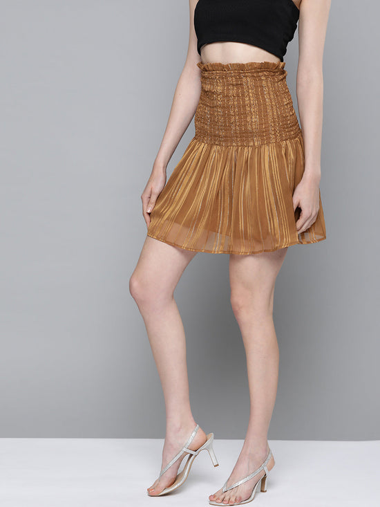 Copper Smoked Short Skirt