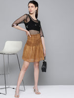 Copper Smoked Short Skirt