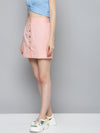 Pink Contrast Stitch Mini Skirt