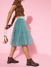 Teal Blue Tulle Frilly Skirt