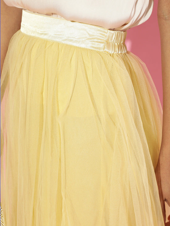 Yellow Plain Tulle Skirt