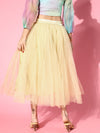 Women Yellow Plain Tulle Skirt