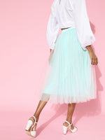 Sea Green Plain Tulle Skirt