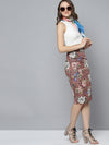 Pink Scuba Animal Floral Pencil Skirt