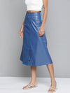 Royal Blue PU A-Line Skirt