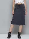 Navy Terry Pencil Skirt