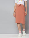 Coral Terry Pencil Skirt