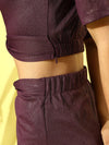 Purple Metallic Twisted Skirt