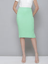 Mint Green Rib Pencil Skirt