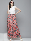 Women Peach Floral Maxi Skirt