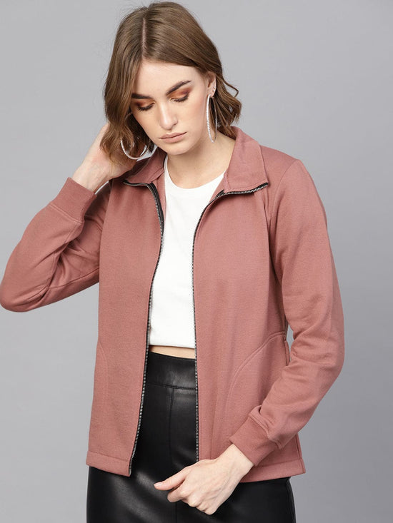 Dusty Pink Zipper Sweatshirt