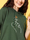 Women Green Like-Me-Print Sweatshirt