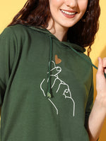 Women Green Like-Me-Print Sweatshirt