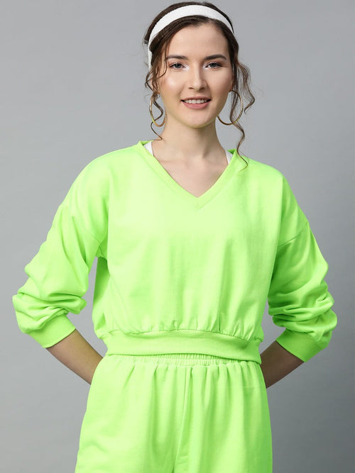 Neon green best sale cropped sweatshirt