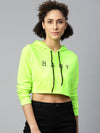 Neon Green Baby-Print Crop Boxy Hoodie