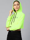 Neon Green Baby-Print Crop Boxy Hoodie