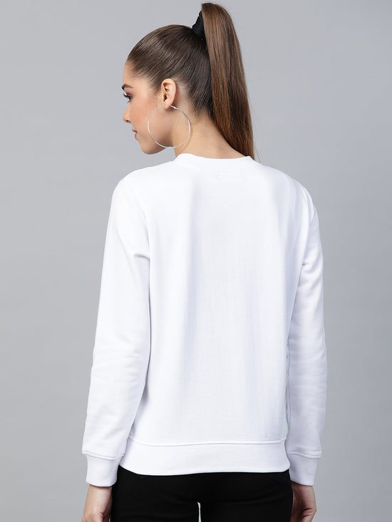 White Let It Snow Print Sweatshirt