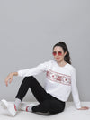 White Border Print Sweatshirt