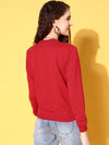 Women Red Terry JUST A GIRL Sweatshirt