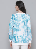 Turq & White Terry Cloud Wash Sweatshirt