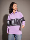 Women Lavender Michigan Colour Block Sweatshirt