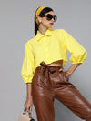 Yellow Loose Fit Shirt Style Top