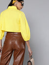 Yellow Loose Fit Shirt Style Top