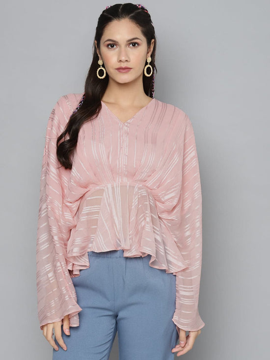 Pink Lurex Kimono Top