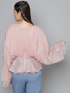 Pink Lurex Kimono Top