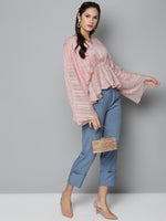 Pink Lurex Kimono Top