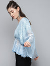 Blue Lurex Kimono Top