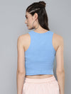 Blue Front Knot Crop Top