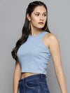 Blue Box Back Crop Top